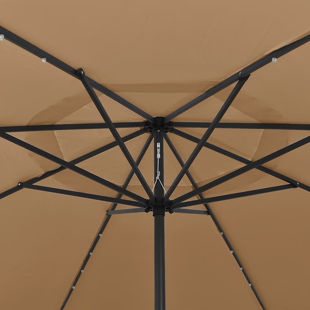 Umbrelă soare de grădină cu LED-uri, taupe, 400 cm GartenMobel Dekor