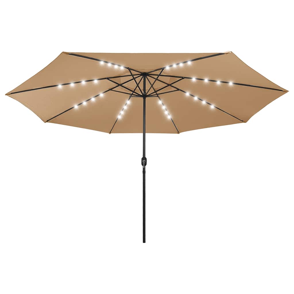 Umbrelă soare de grădină cu LED-uri, taupe, 400 cm GartenMobel Dekor