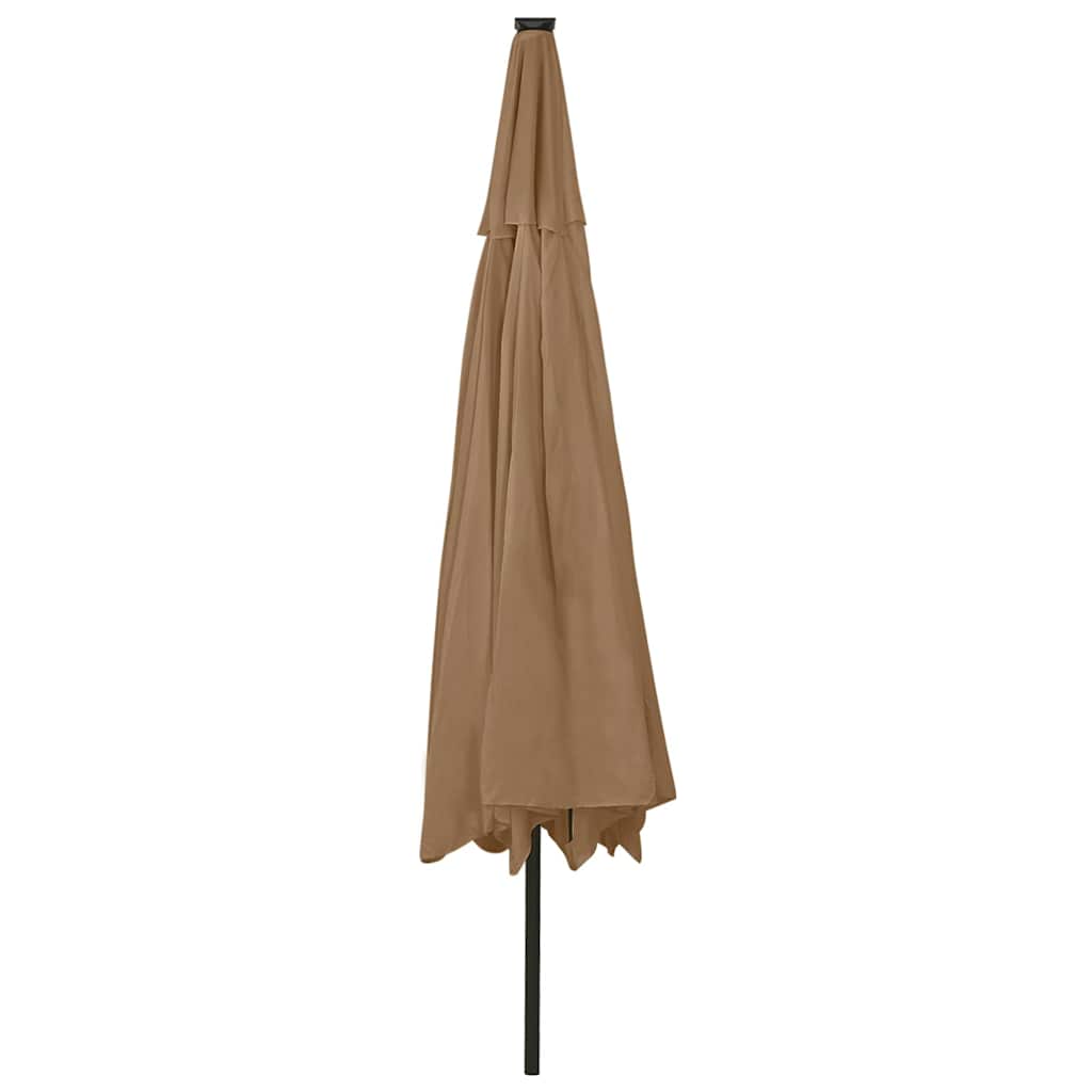 Umbrelă soare de grădină cu LED-uri, taupe, 400 cm GartenMobel Dekor