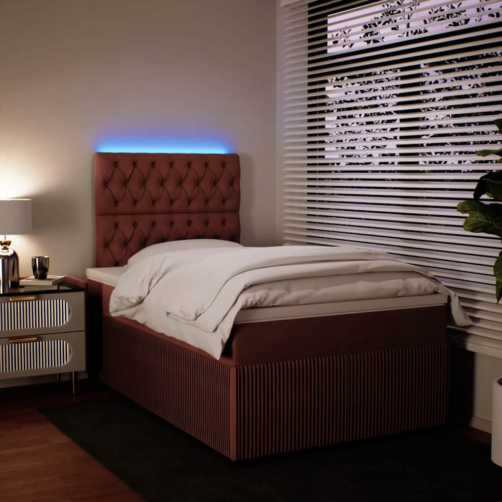 Pat box spring cu saltea, negru, 120x190 cm, catifea GartenMobel Dekor