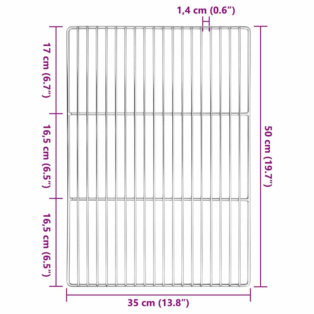 Grătar Argintiu 50 x 35 cm Oţel inoxidabil GartenMobel Dekor
