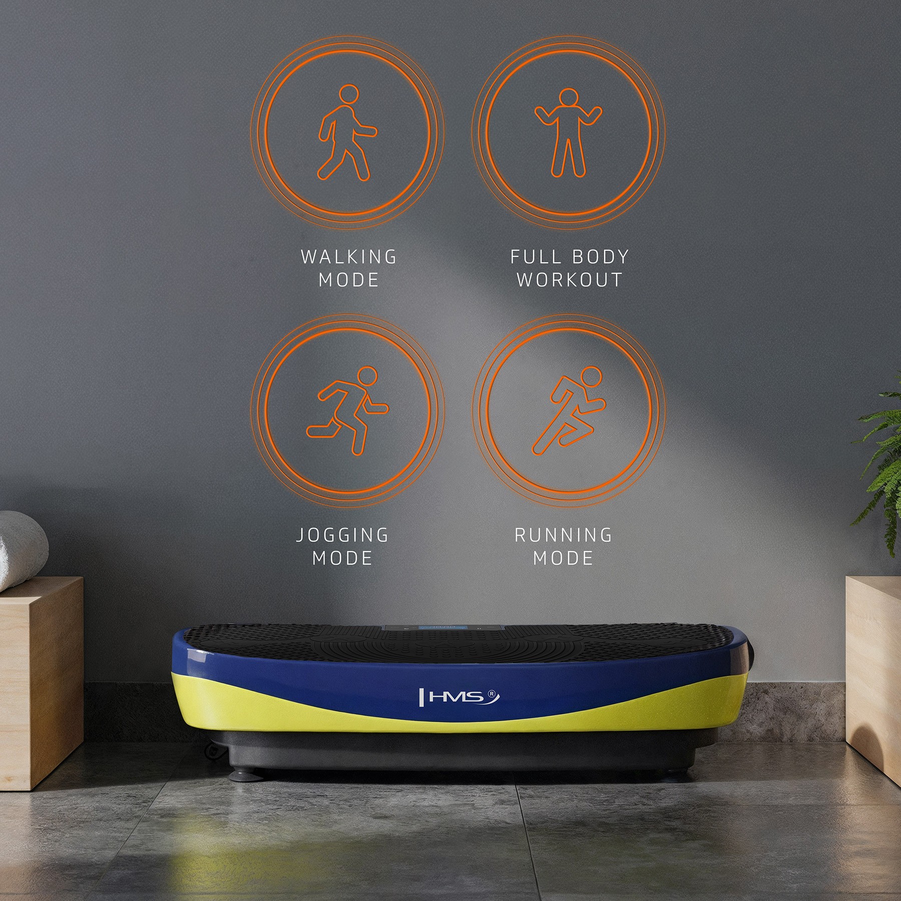 Platforma vibromasaj HMS SVP11 DUAL MOTOR cu saltea 3D FitLine Training