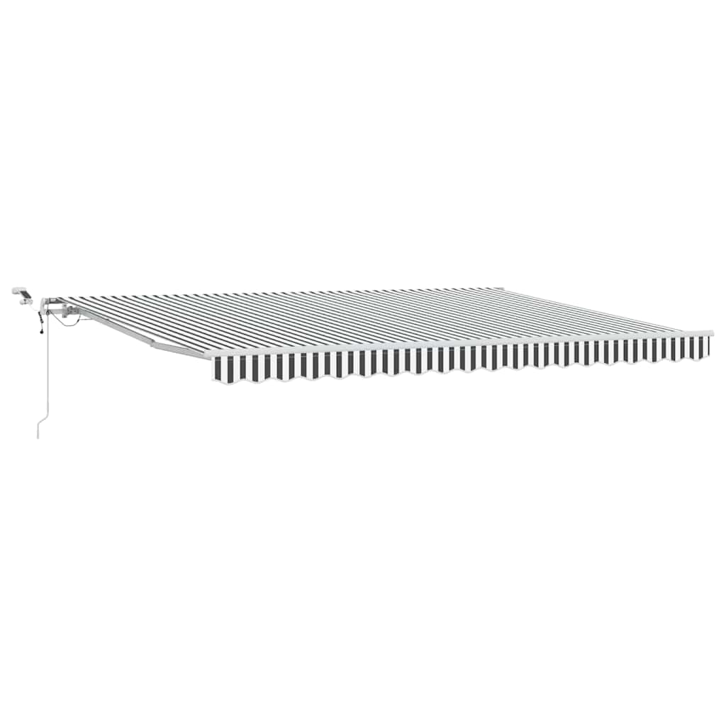 Copertină retractabilă automat cu LED, antracit/alb, 450x300 cm GartenMobel Dekor