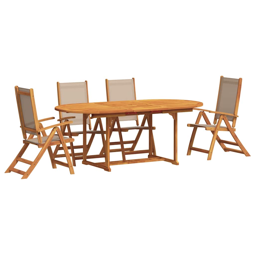 Set mobilier de grădină, 5 piese, lemn masiv acacia/textilenă GartenMobel Dekor