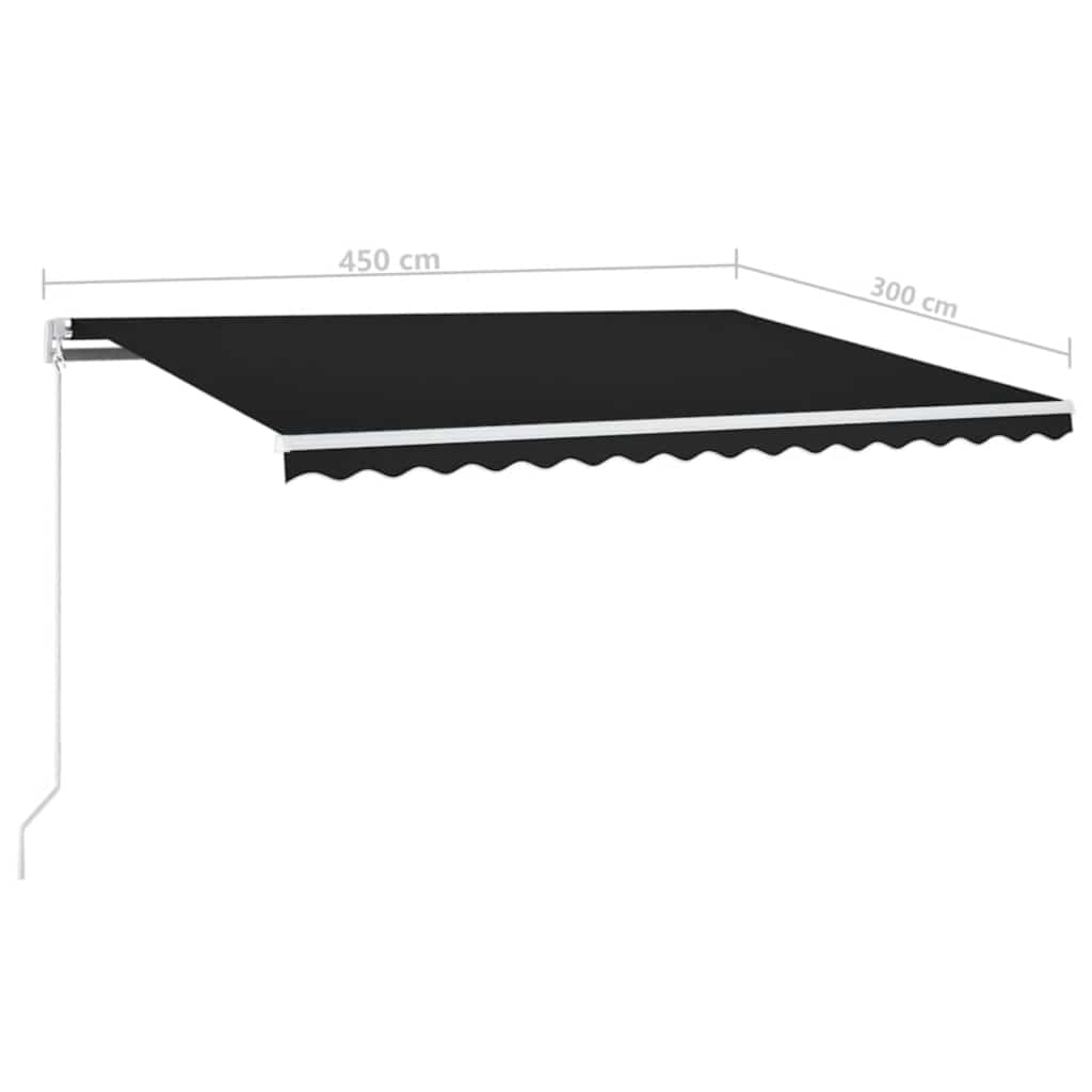 Copertină automată cu senzor vânt & LED, antracit, 450x300 cm GartenMobel Dekor