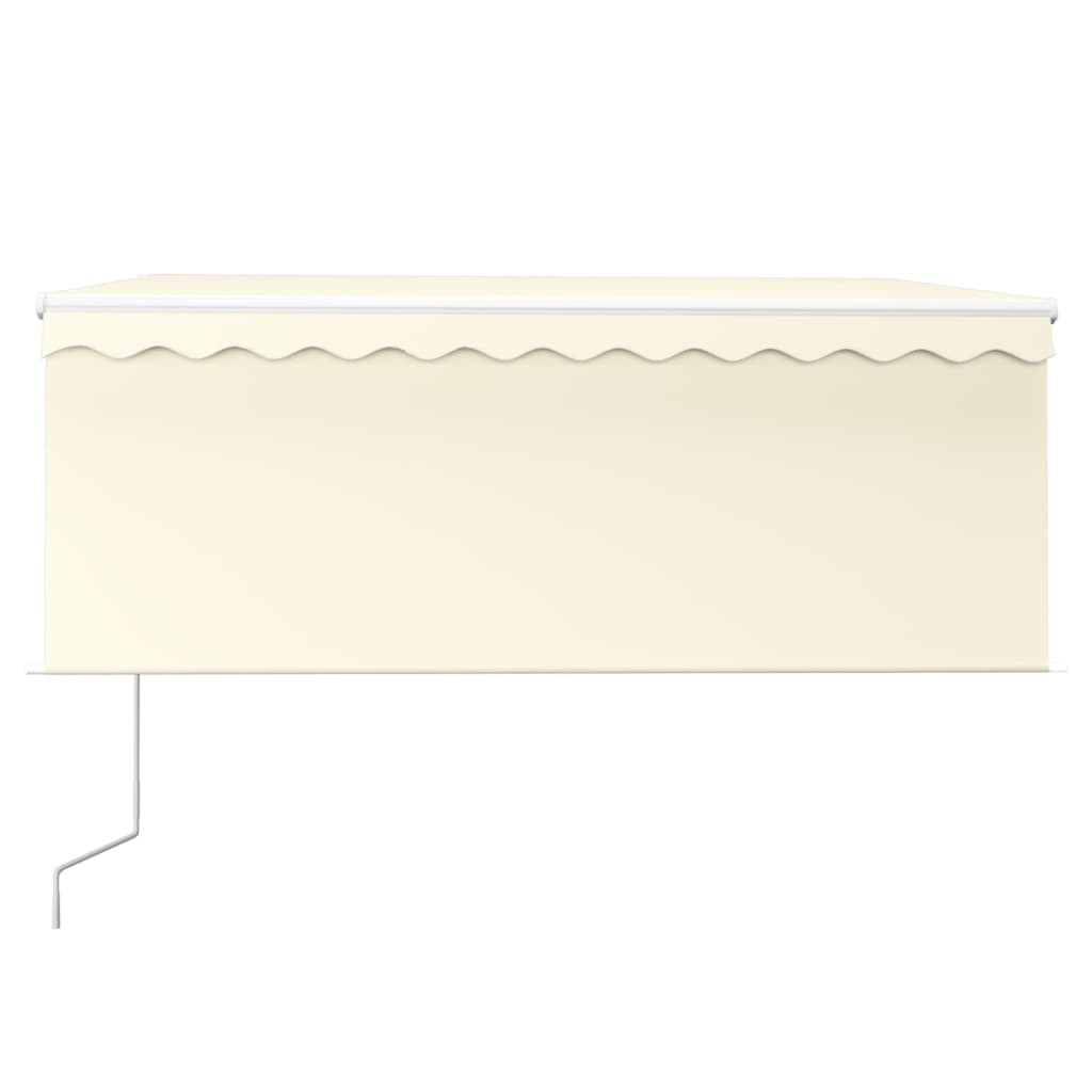 Copertină automată cu stor&LED&senzor vânt crem 3,5x2,5 m GartenMobel Dekor