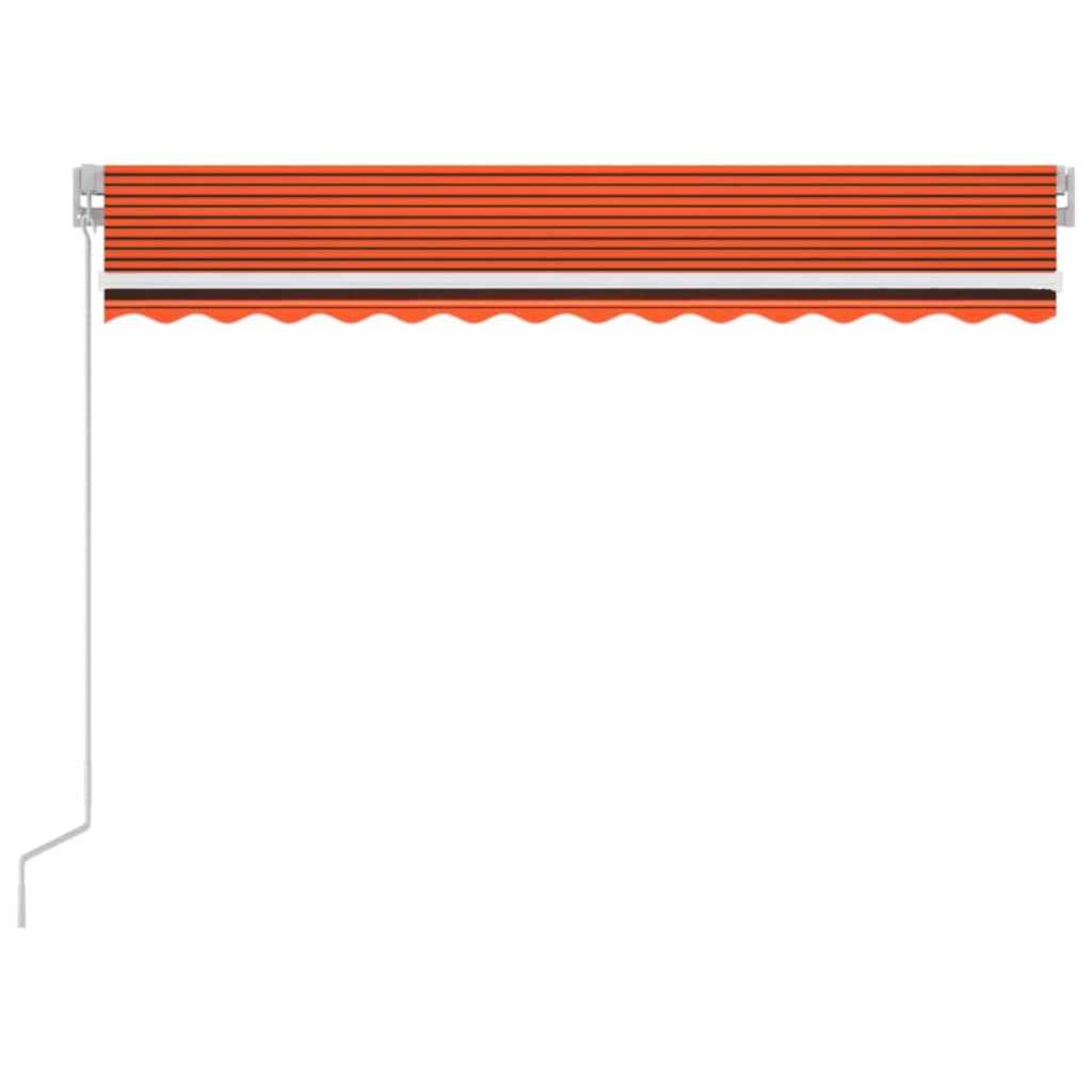 Copertină retractabilă manual LED, portocaliu/maro, 350x250 cm GartenMobel Dekor