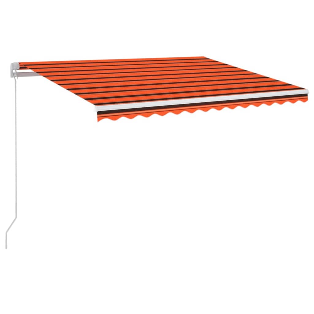 Copertină retractabilă manual LED, portocaliu/maro, 350x250 cm GartenMobel Dekor