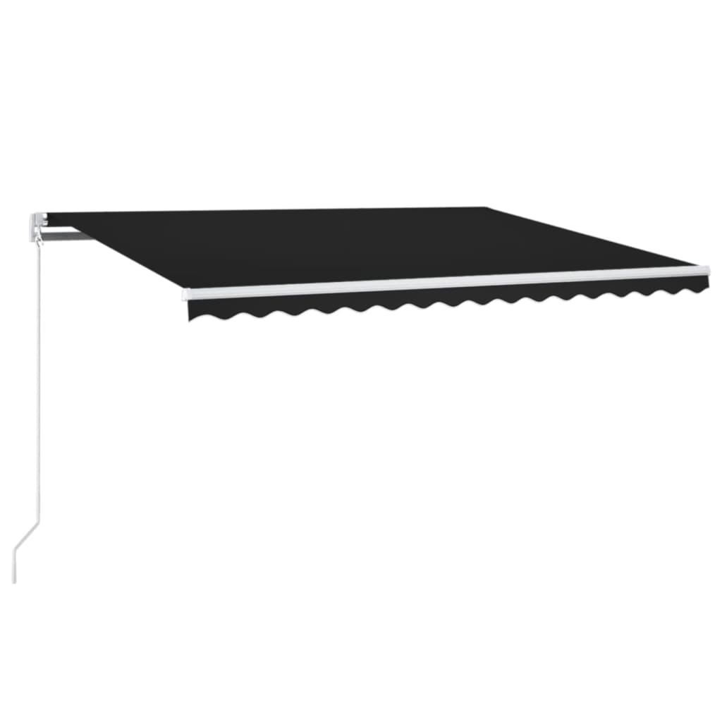 Copertină retractabilă manual cu LED, antracit, 400x350 cm GartenMobel Dekor