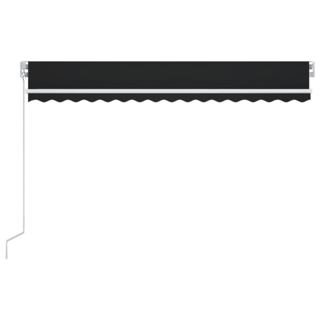 Copertină retractabilă manual cu LED, antracit, 400x350 cm GartenMobel Dekor