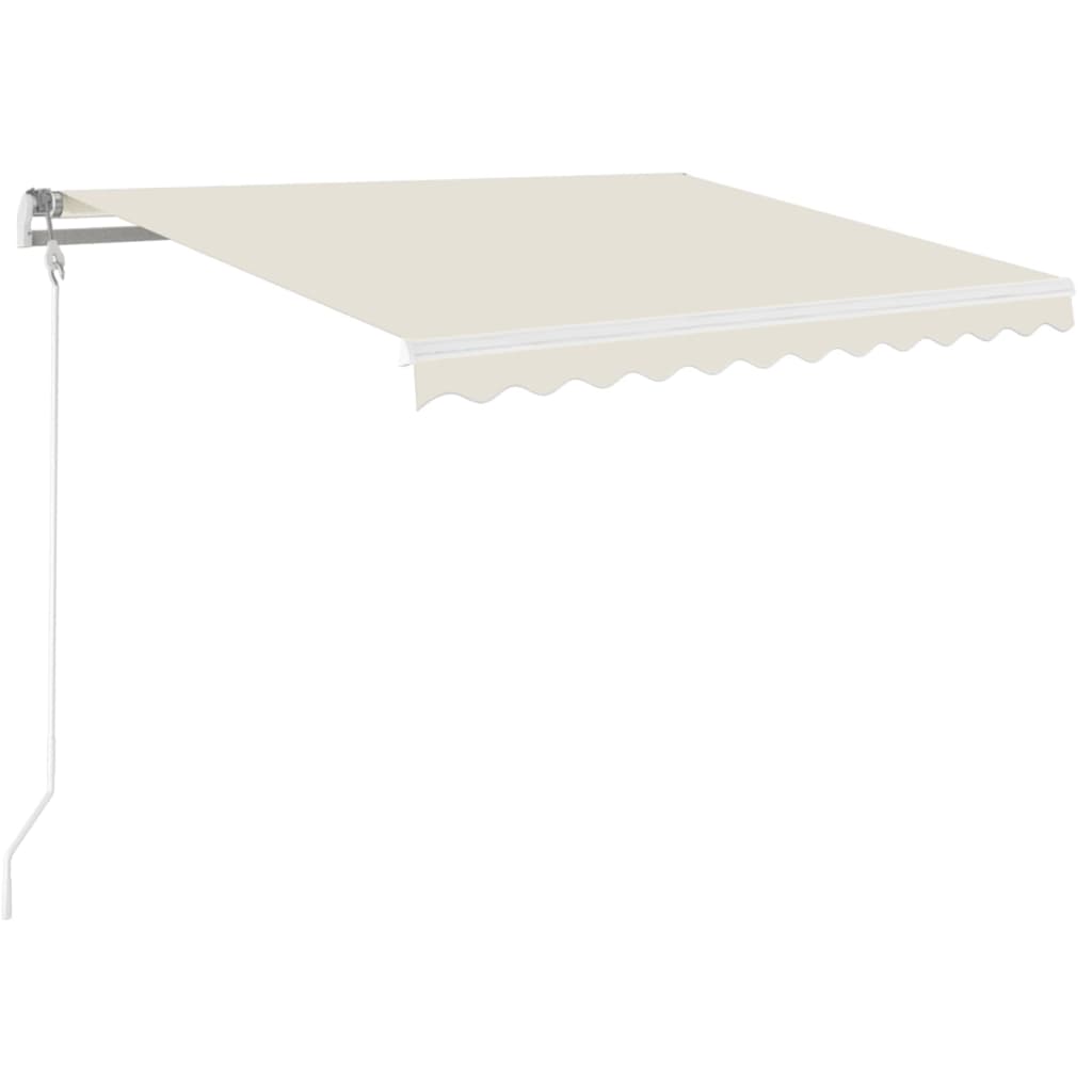 Copertină retractabilă manual cu LED, crem, 350x250 cm GartenMobel Dekor