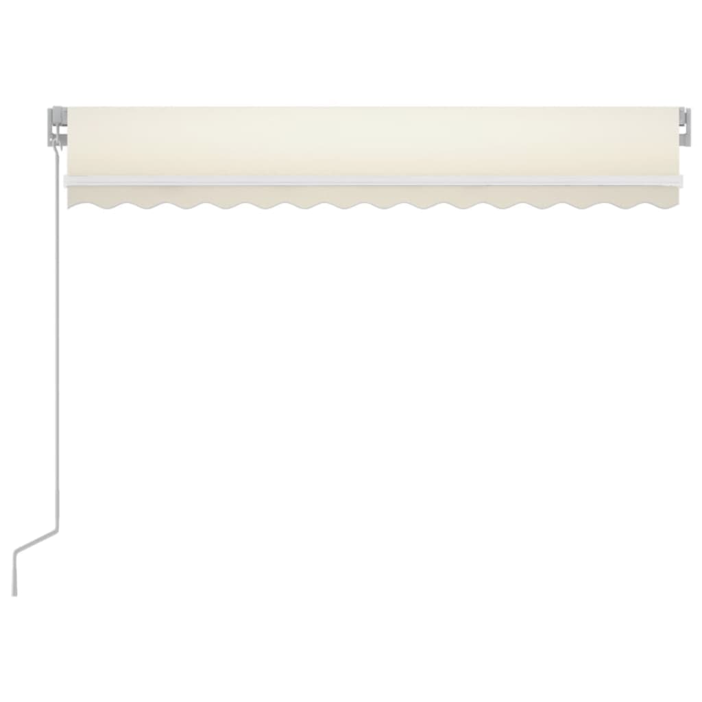 Copertină retractabilă manual cu LED, crem, 350x250 cm GartenMobel Dekor