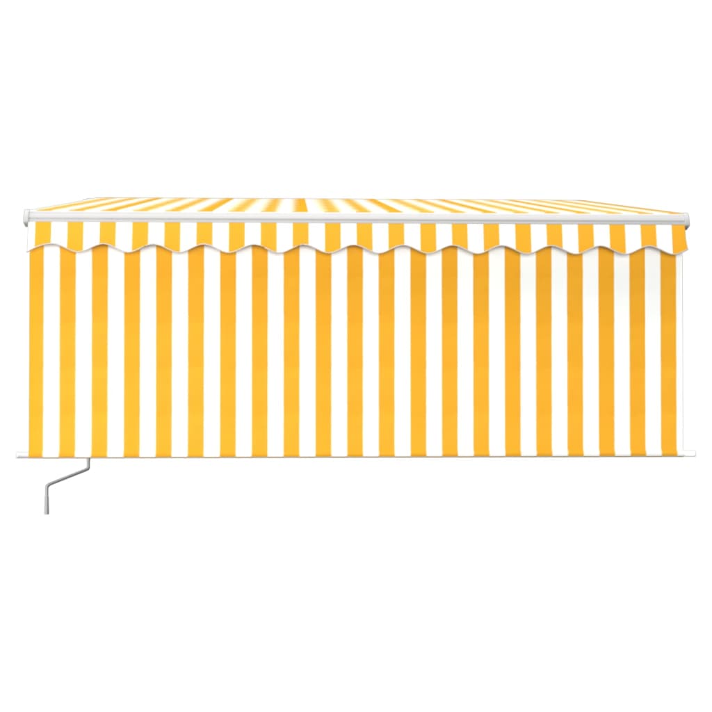 Copertină retractabilă manual cu stor&LED galben&alb 3,5x2,5 m GartenMobel Dekor