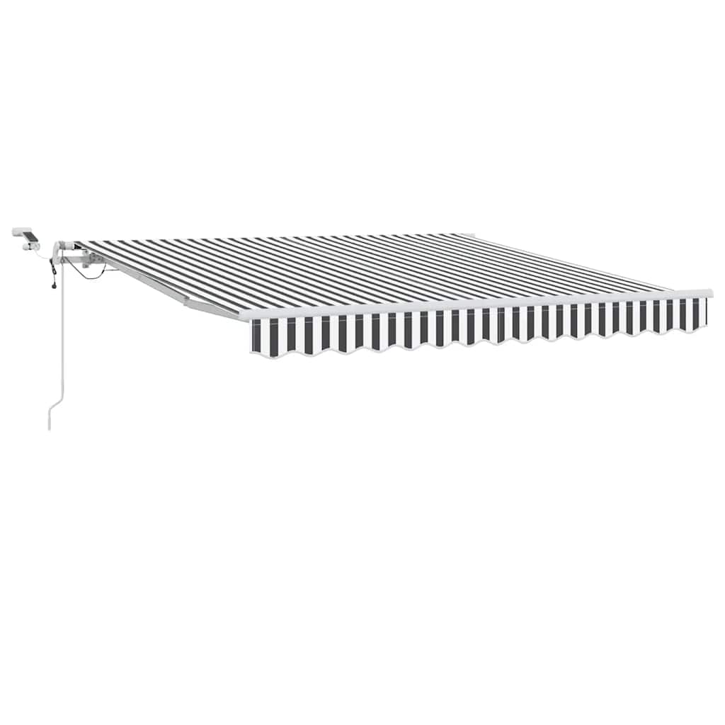Copertină retractabilă automat cu LED, antracit/alb, 300x250 cm GartenMobel Dekor