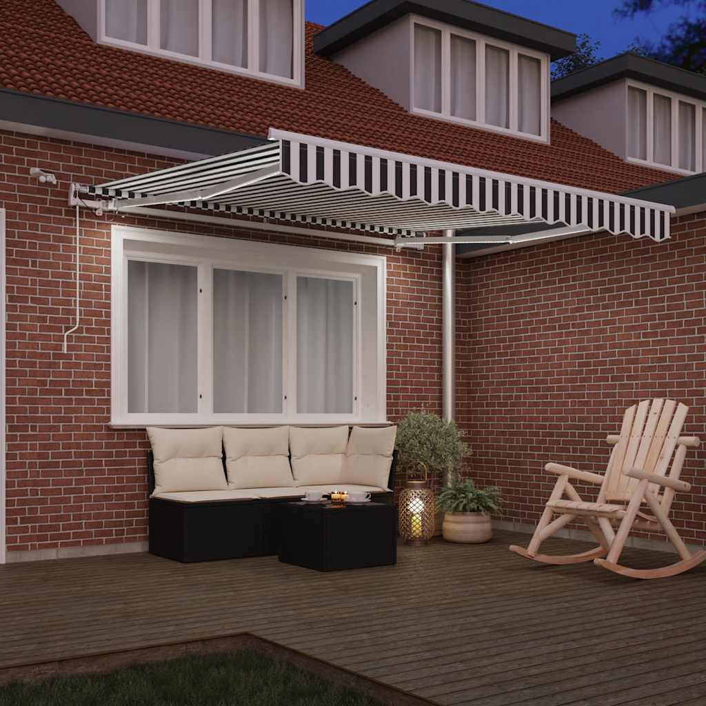 Copertină retractabilă automat cu LED, antracit/alb, 300x250 cm GartenMobel Dekor