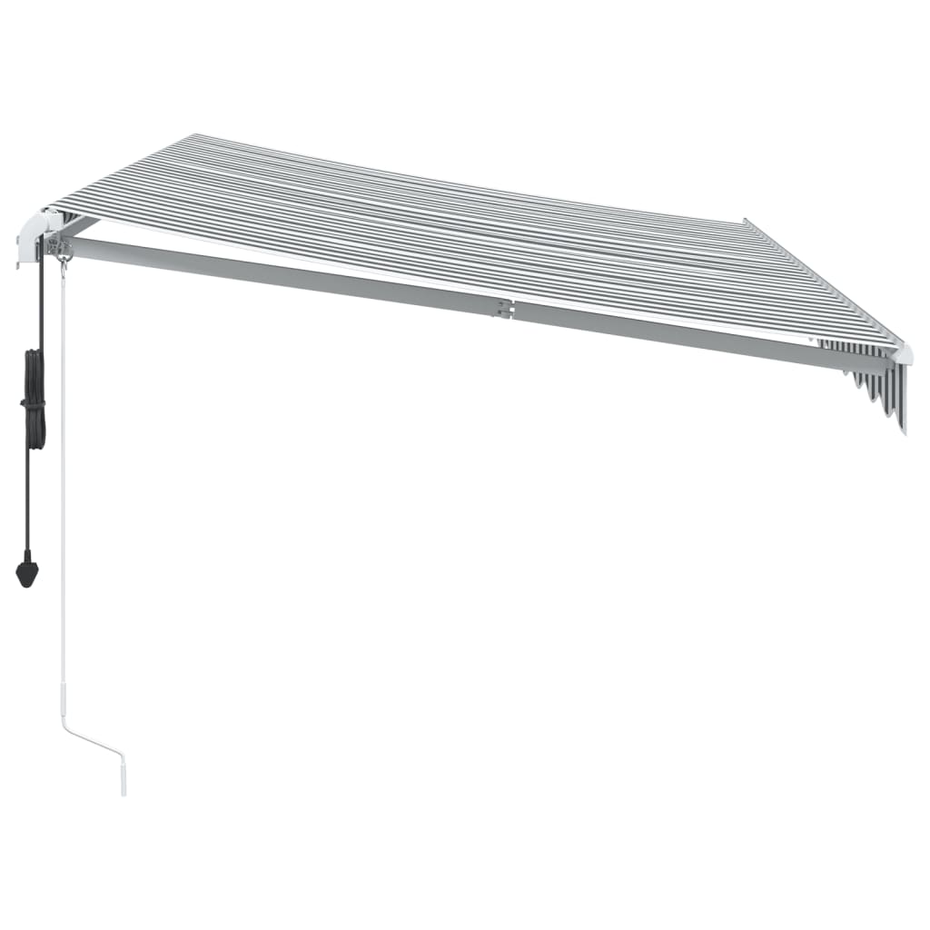 Copertină retractabilă automat cu LED, antracit/alb, 350x250 cm GartenMobel Dekor