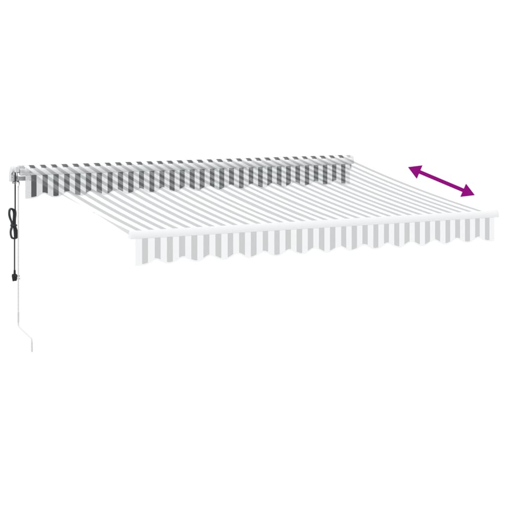 Copertină retractabilă automat cu LED, antracit/alb, 350x250 cm GartenMobel Dekor