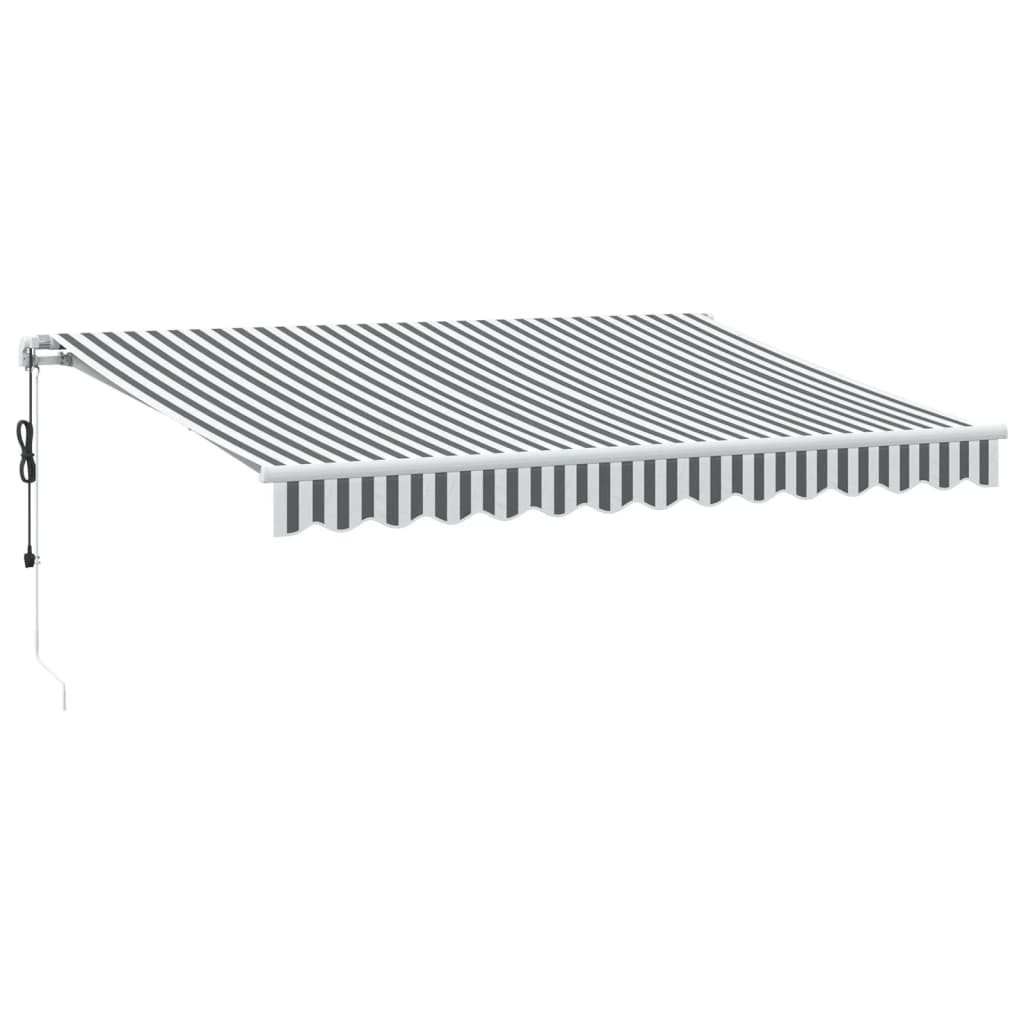 Copertină retractabilă automat cu LED, antracit/alb, 350x250 cm GartenMobel Dekor