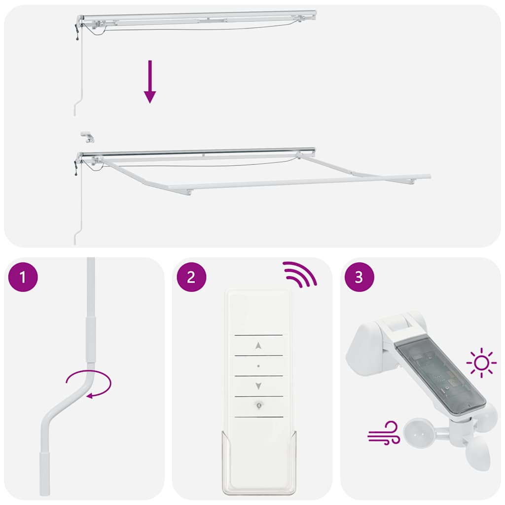 Copertina retractabilă automat cu LED, vișiniu, 300x250 cm GartenMobel Dekor