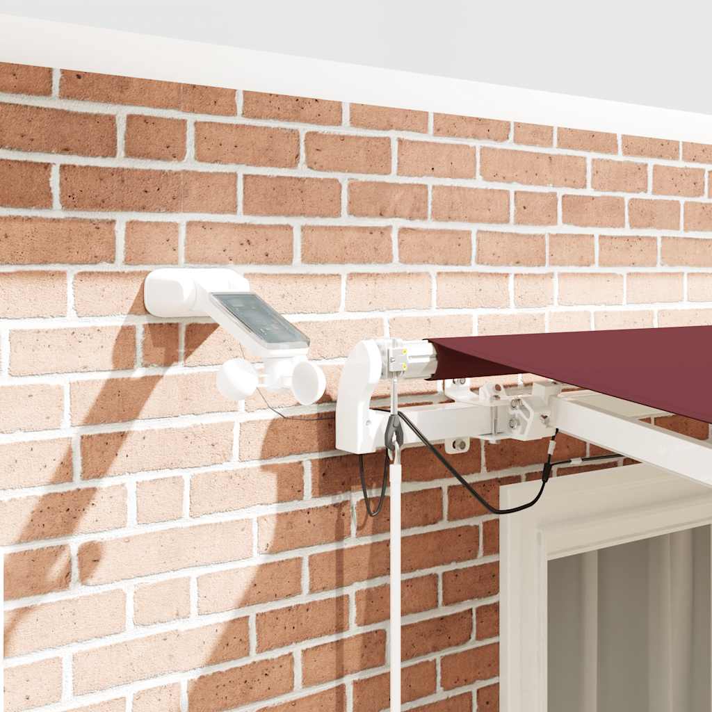 Copertina retractabilă automat cu LED, vișiniu, 300x250 cm GartenMobel Dekor