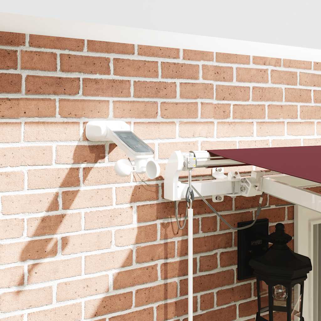 Copertina retractabilă automat cu LED, vișiniu, 400x300 cm GartenMobel Dekor