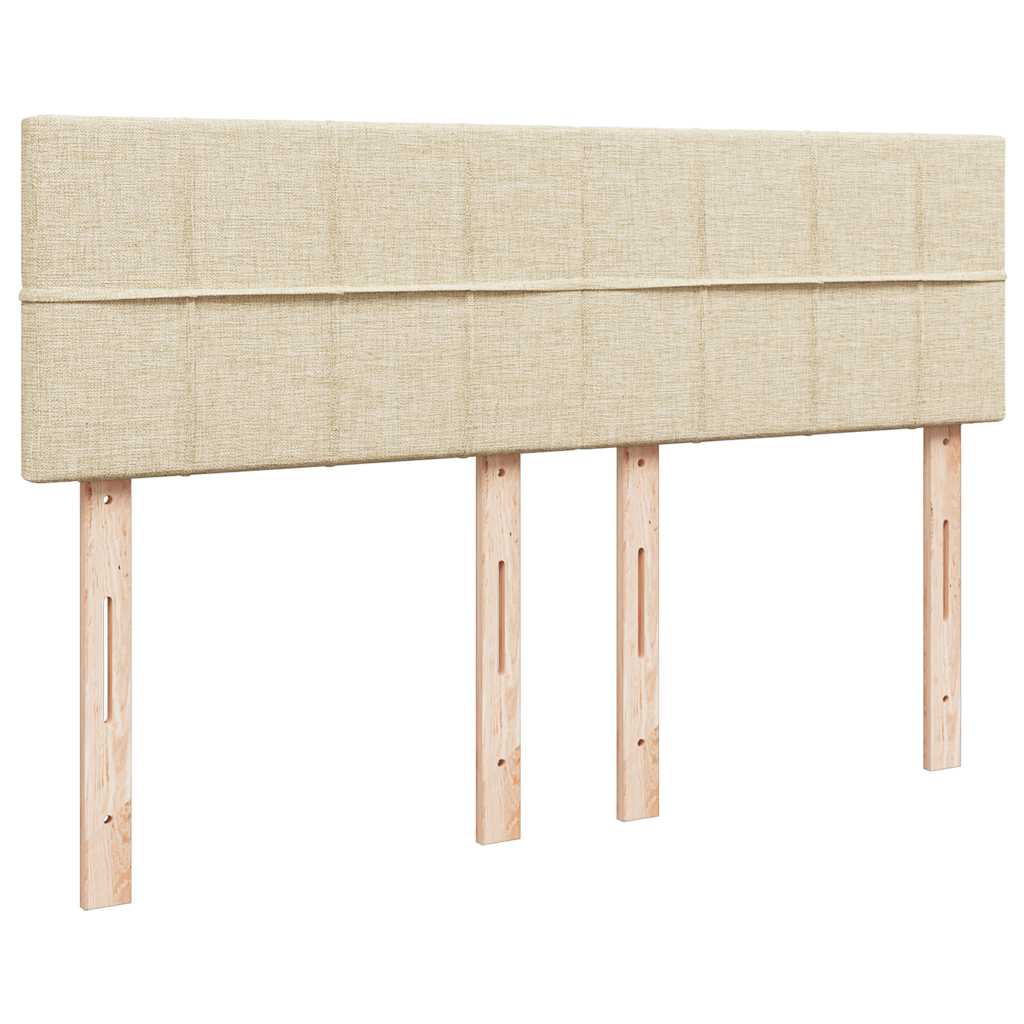 Pat box spring cu saltea, crem, 140x200 cm, textil GartenMobel Dekor