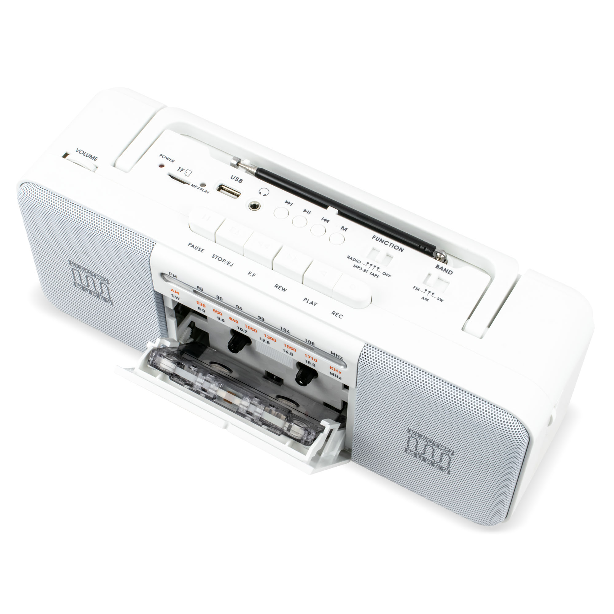 Difuzor Bluetooth cu Casetofon si Radio FM/AM/SW Electromures EM 1010 ALB ProDesign DailyAppliances