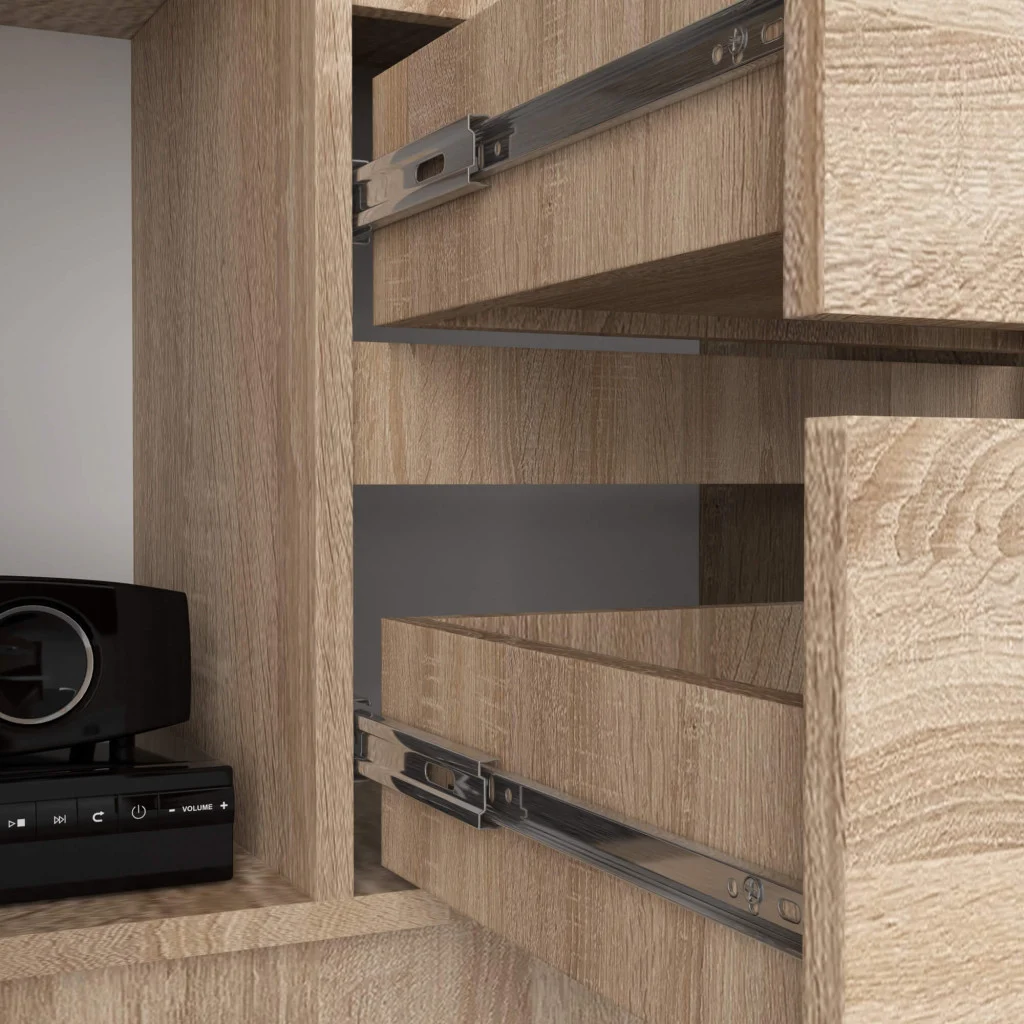 Dulap cu usa, 2 sertare si 7 rafturi, PAL laminat 16 mm, 80x35x180 cm, sonoma Household NewTrend