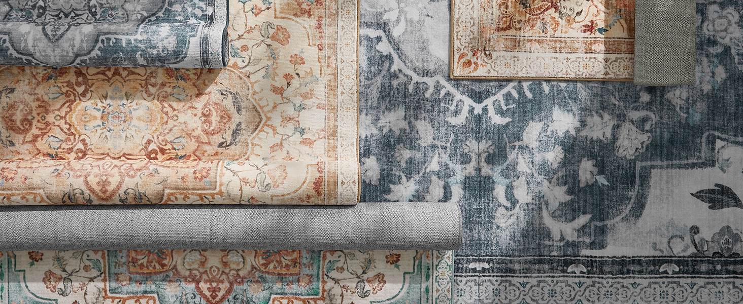 SONGMICS Covor decorativ antiderapant, stil vintage, lavabil la masina, 120×170 cm, bej cappuccino Household NewTrend