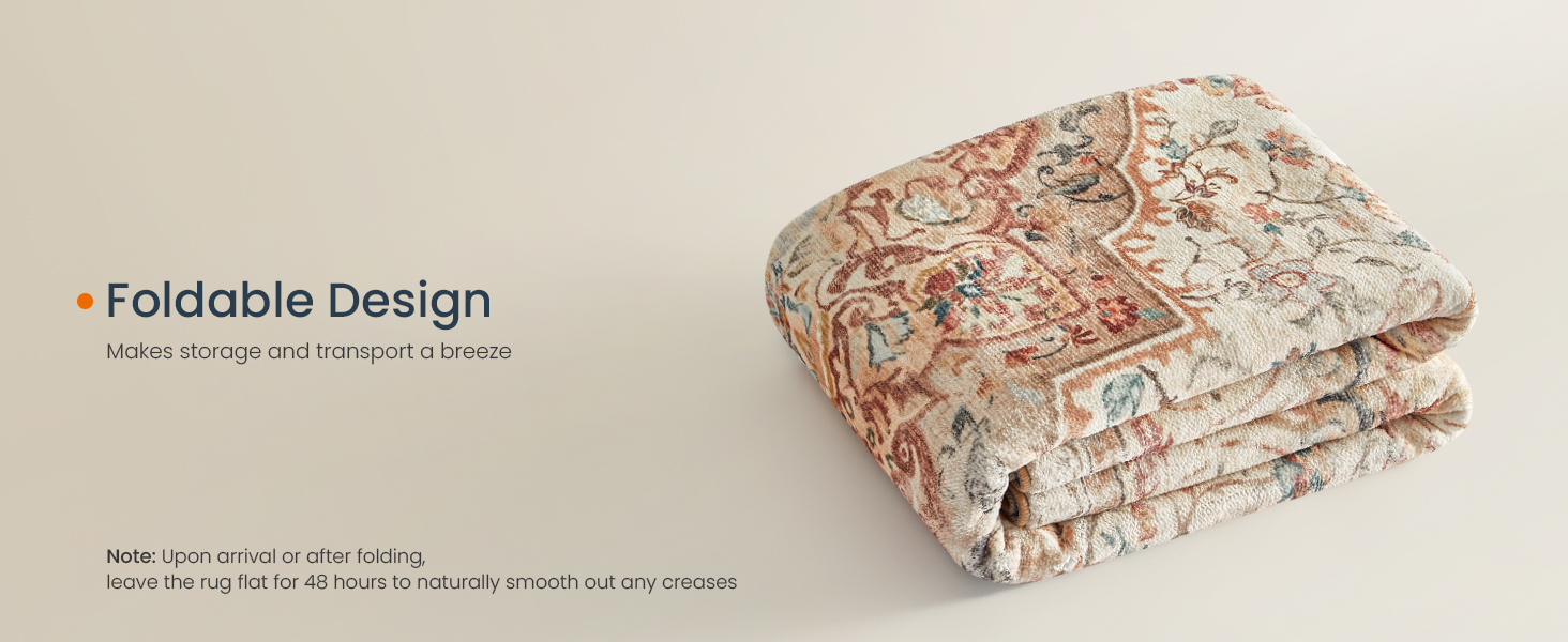 SONGMICS Covor decorativ antiderapant, stil vintage, lavabil la masina, 120×170 cm, bej cappuccino Household NewTrend