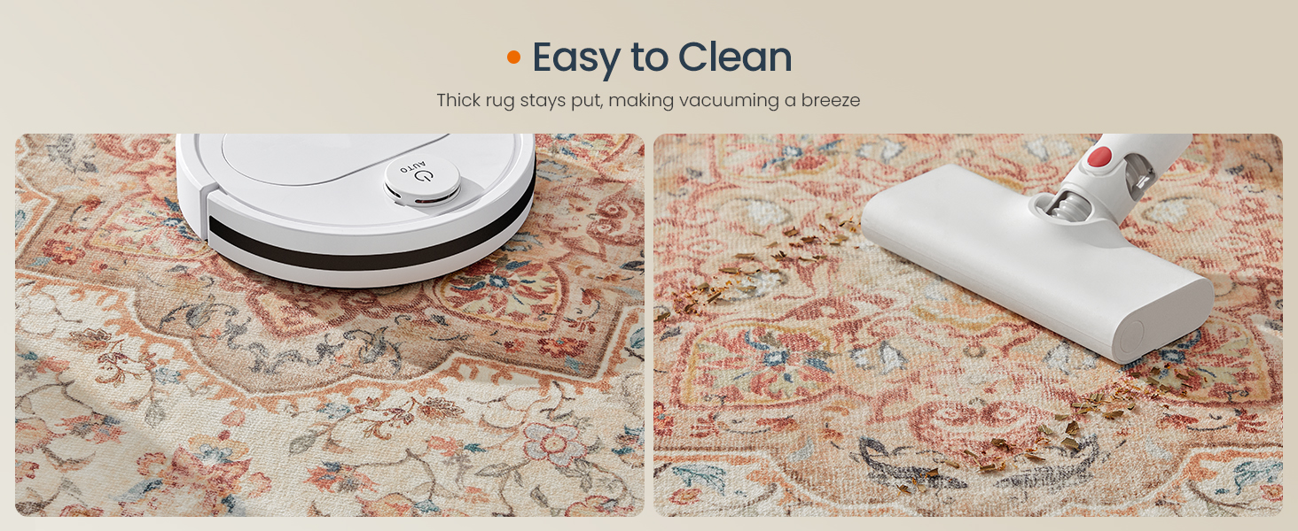 SONGMICS Covor decorativ antiderapant, stil vintage, lavabil la masina, 120×170 cm, bej cappuccino Household NewTrend