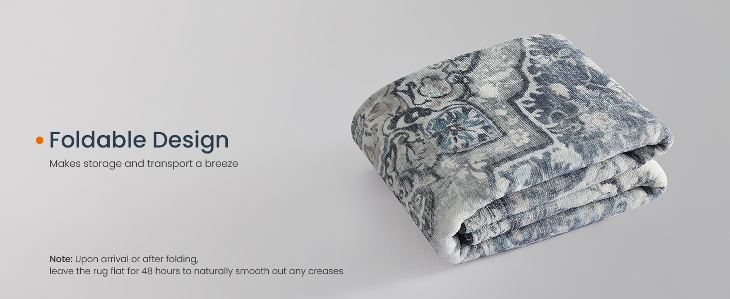 SONGMICS Covor decorativ antiderapant, stil vintage, lavabil la masina, 120×170 cm, gri Household NewTrend