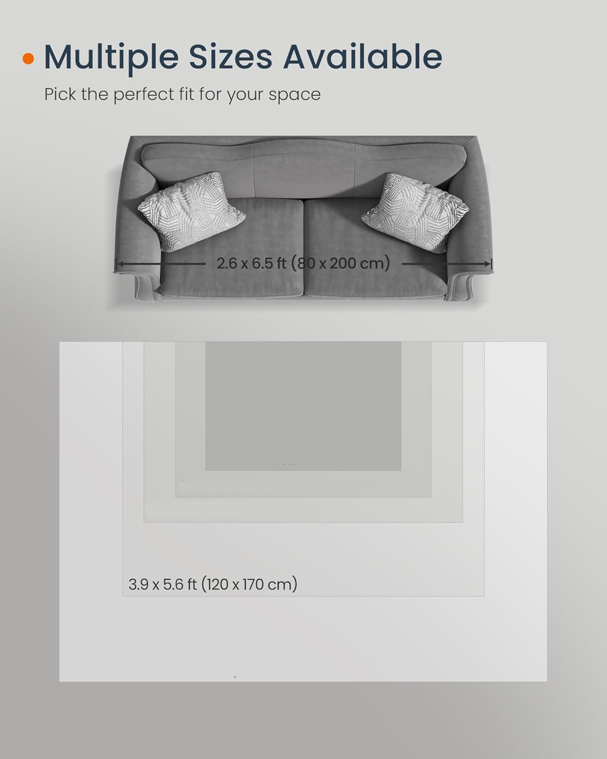 SONGMICS Covor decorativ antiderapant, stil vintage, lavabil la masina, 120×170 cm, gri Household NewTrend