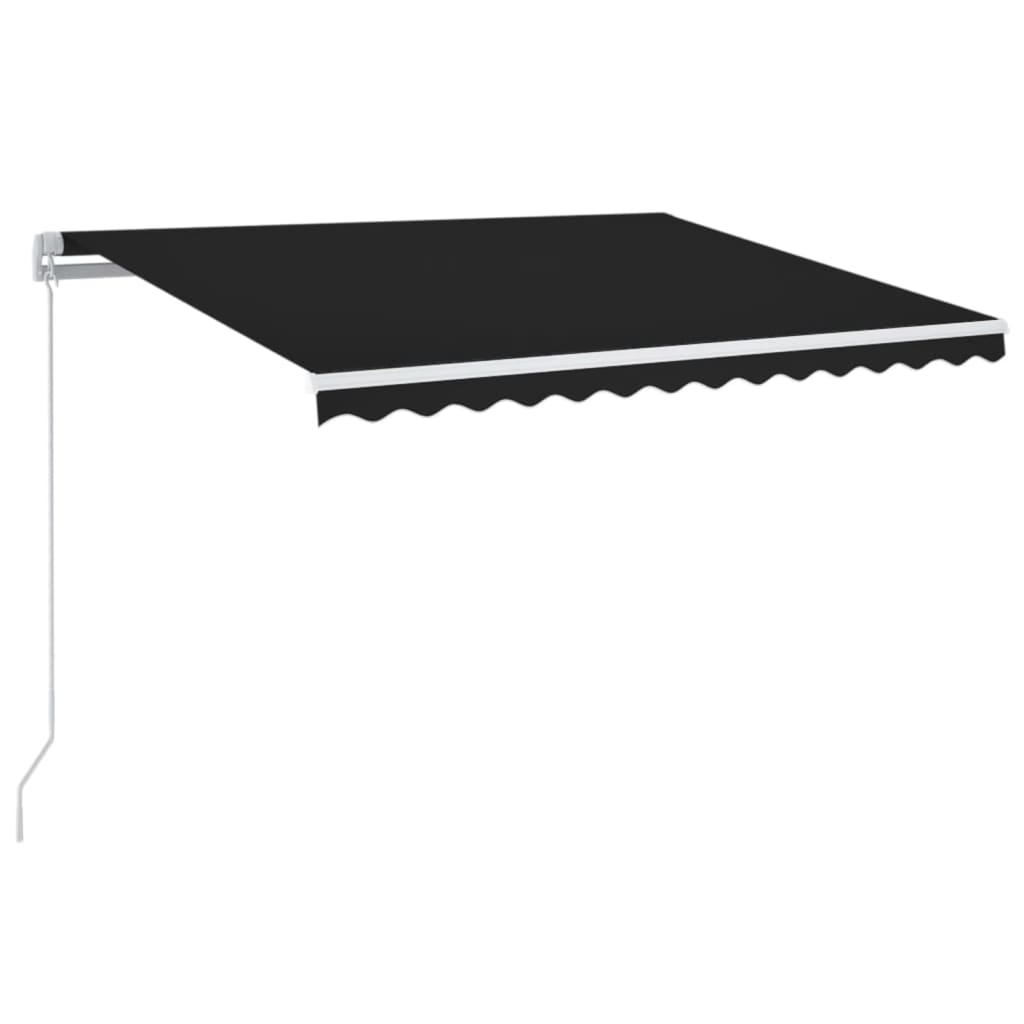 Copertină retractabilă manual cu LED, antracit, 350x250 cm GartenMobel Dekor