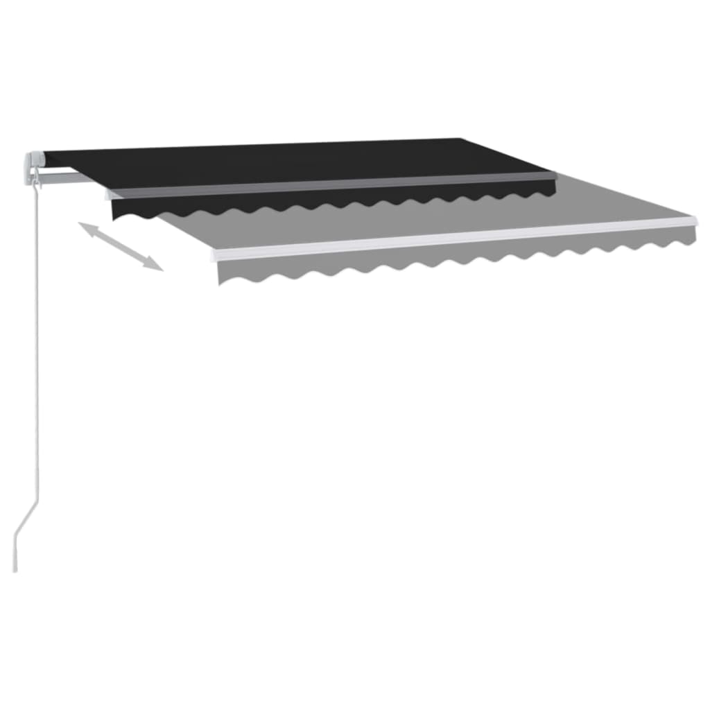 Copertină retractabilă manual cu LED, antracit, 350x250 cm GartenMobel Dekor