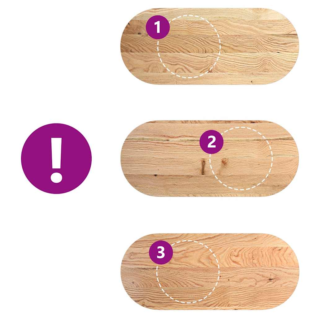 Blat de masă 140x60x2 cm lemn masiv de stejar oval GartenMobel Dekor