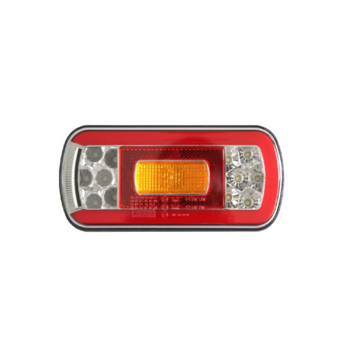 Lampa spate 220x100, 6 functii, cu mers inapoi si numar, LED, Fristom Cod: FT-130 COF Automotive TrustedCars