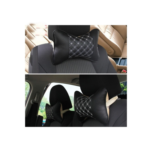 Set 2 perne tetiere universale sustinere gat auto culoare Negru cusaturi diverse Cod: FS-6512 Automotive TrustedCars