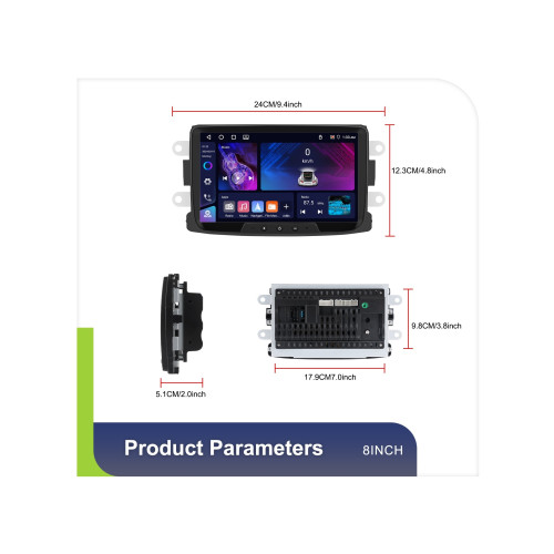 Navigatie Android 8 inch 4GB+64GB CarPlay Android Auto compatibila Dacia Duster,Sandero Cod: A3931 Automotive TrustedCars