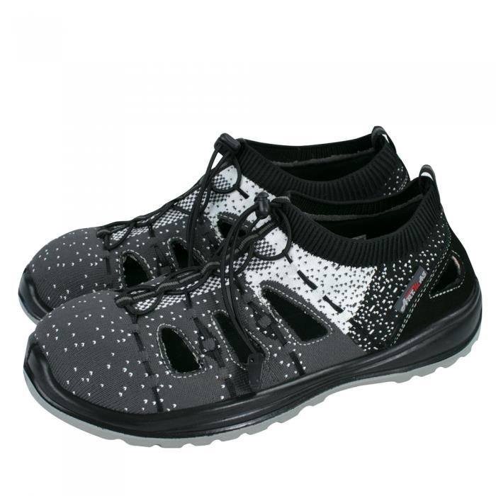 Sandale de lucru, SB, FO, SRA, Fly-knit, bombeu metalic, gri si negru, marimea 41, ART.MAS GartenVIP DiyLine