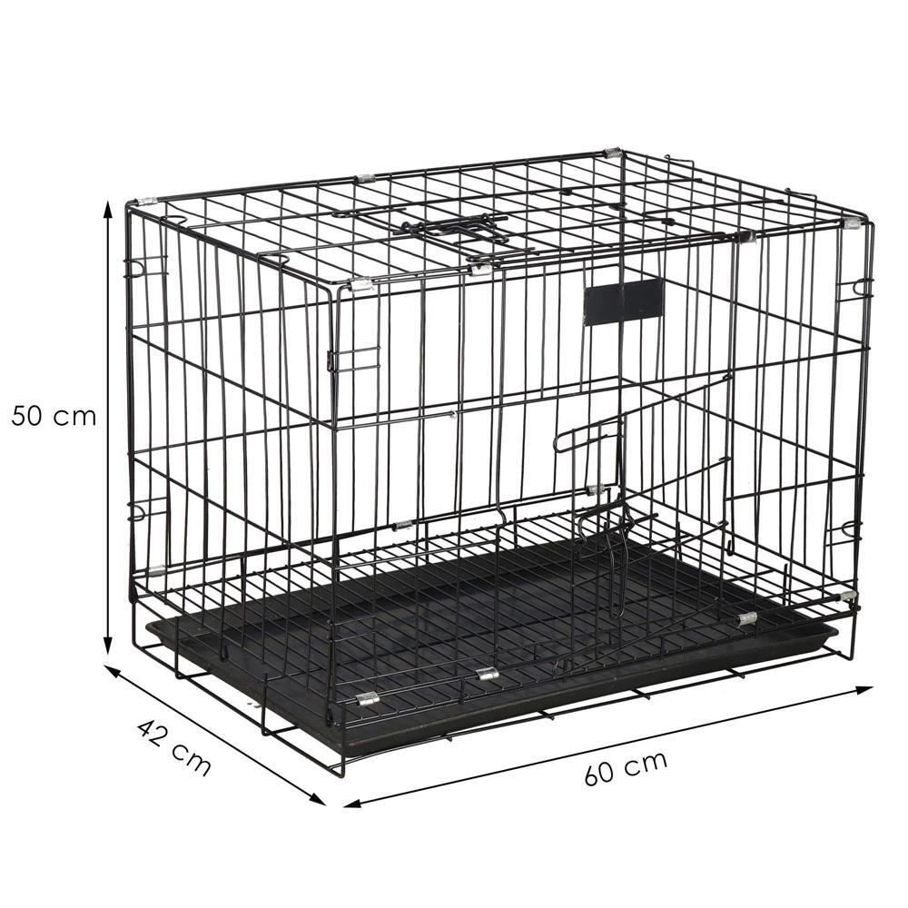 Cusca pentru animale de companie, Springos, metal, plastic, pliabila, negru si argintiu, 60x42x50 cm GartenVIP DiyLine