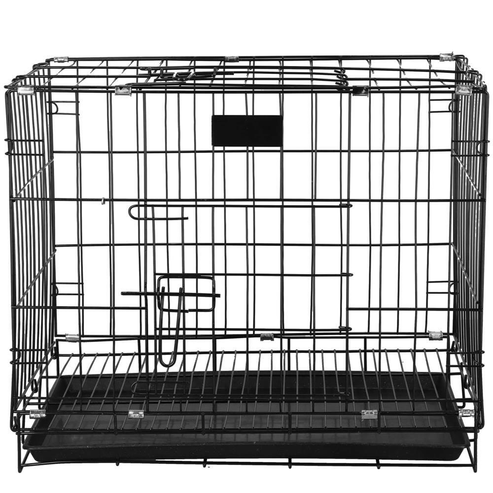 Cusca pentru animale de companie, Springos, metal, plastic, pliabila, negru si argintiu, 60x42x50 cm GartenVIP DiyLine