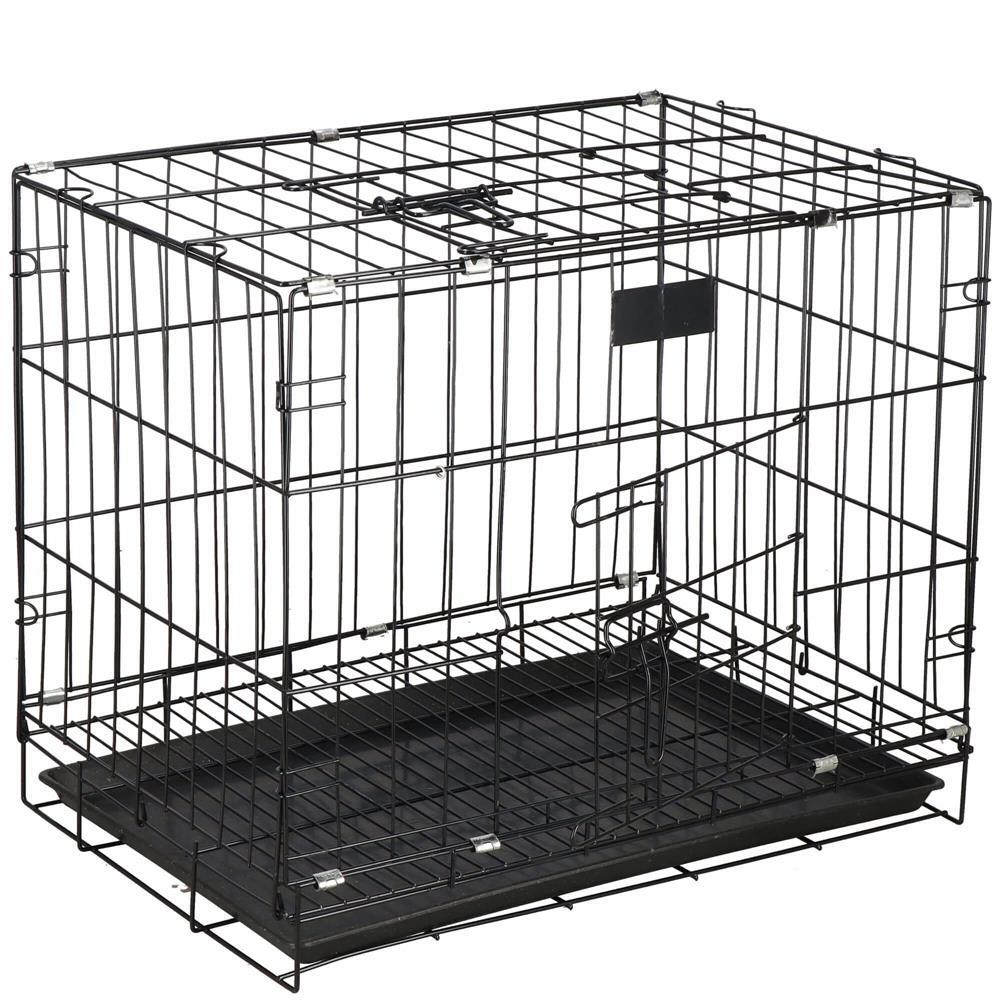 Cusca pentru animale de companie, Springos, metal, plastic, pliabila, negru si argintiu, 60x42x50 cm GartenVIP DiyLine