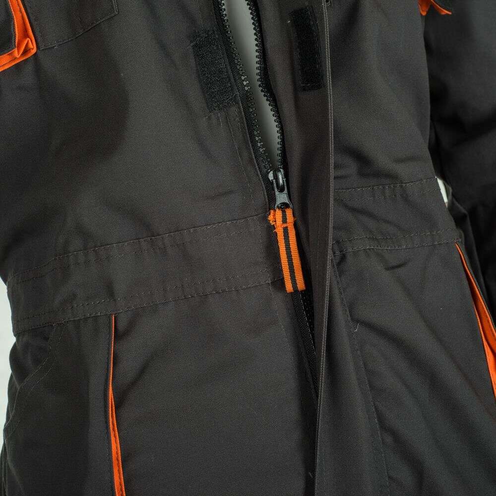 Salopeta de lucru, cu guler inalt, grafit si portocaliu, marimea 50, ART.MAS GartenVIP DiyLine