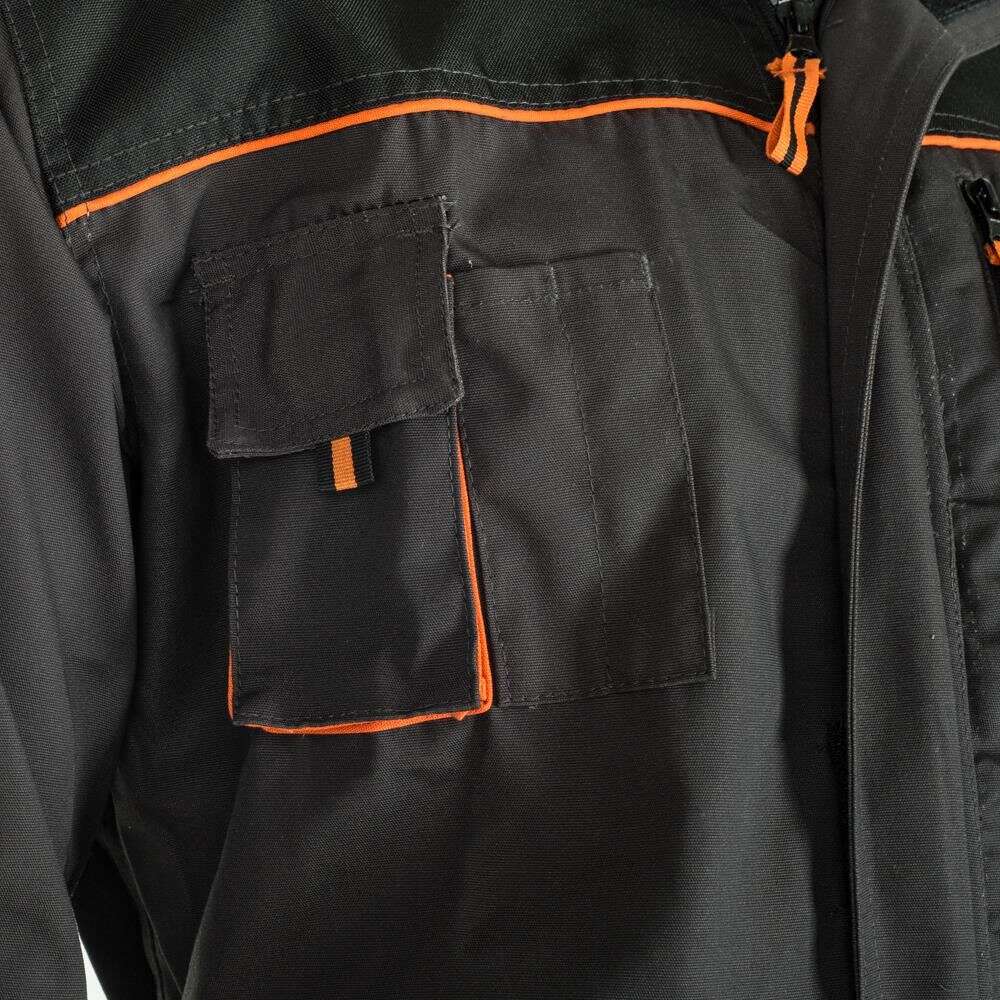 Salopeta de lucru, cu guler inalt, grafit si portocaliu, marimea 50, ART.MAS GartenVIP DiyLine