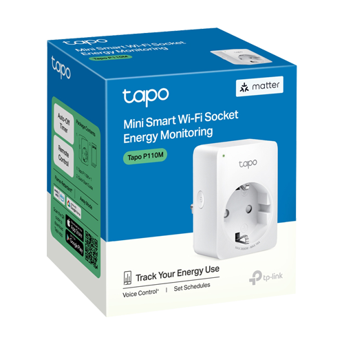 Priza smart Wi-Fi, Monitorizare consum energie - TP-Link Tapo TapoP110M SafetyGuard Surveillance