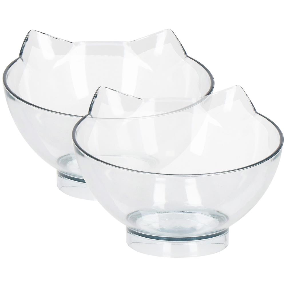 Bol ortopedic dublu pentru hrana si apa pisici, inclinare de 15 grade, baza antiderapanta Household NewTrend