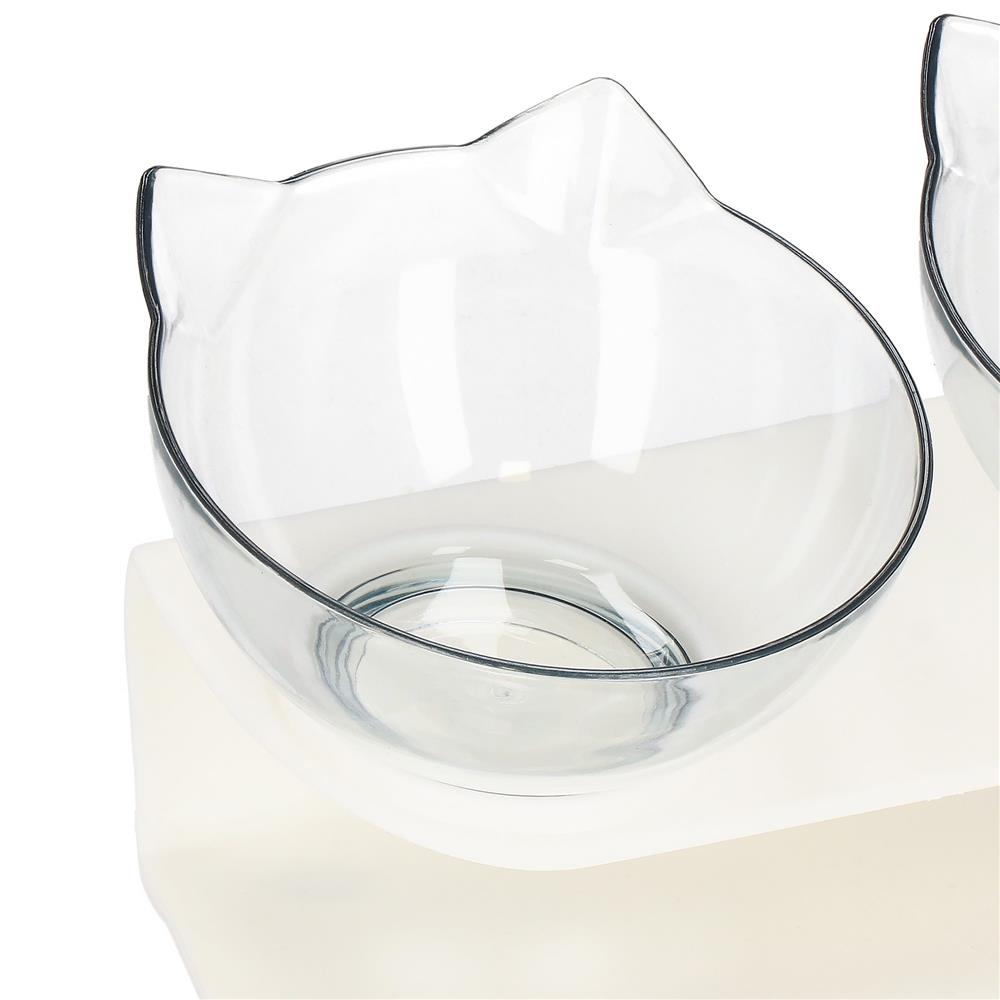 Bol ortopedic dublu pentru hrana si apa pisici, inclinare de 15 grade, baza antiderapanta Household NewTrend