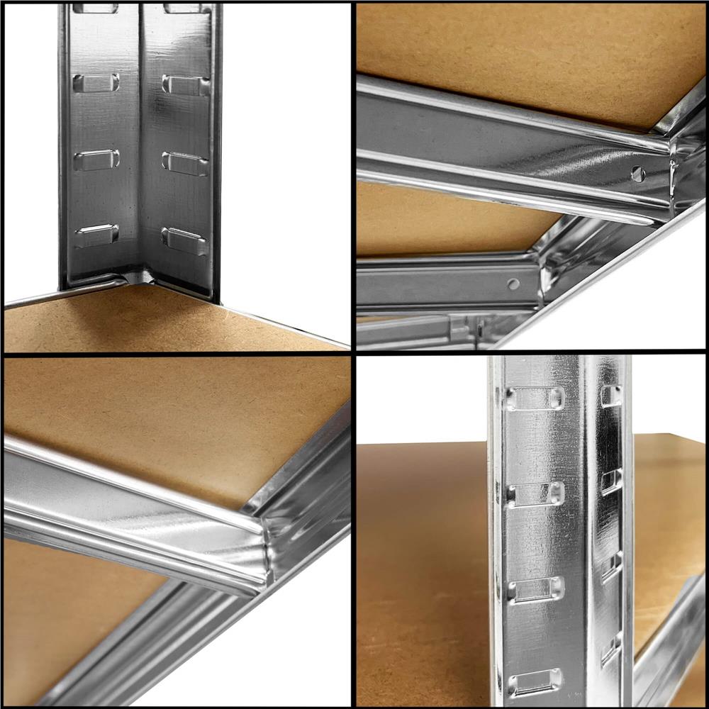 Raft de colt cu cadru metalic modular pentru depozitare, 5 polite, 180x90x40cm, sarcina 875kg Household NewTrend