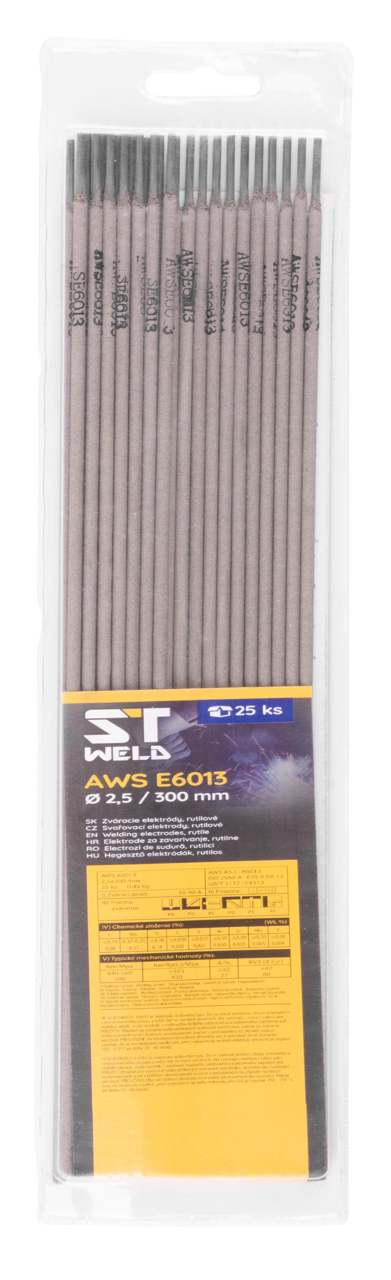 Electrozi ST Weld pentru sudură, AWS E6013, rutilici, 3,2x350 mm, 15 buc